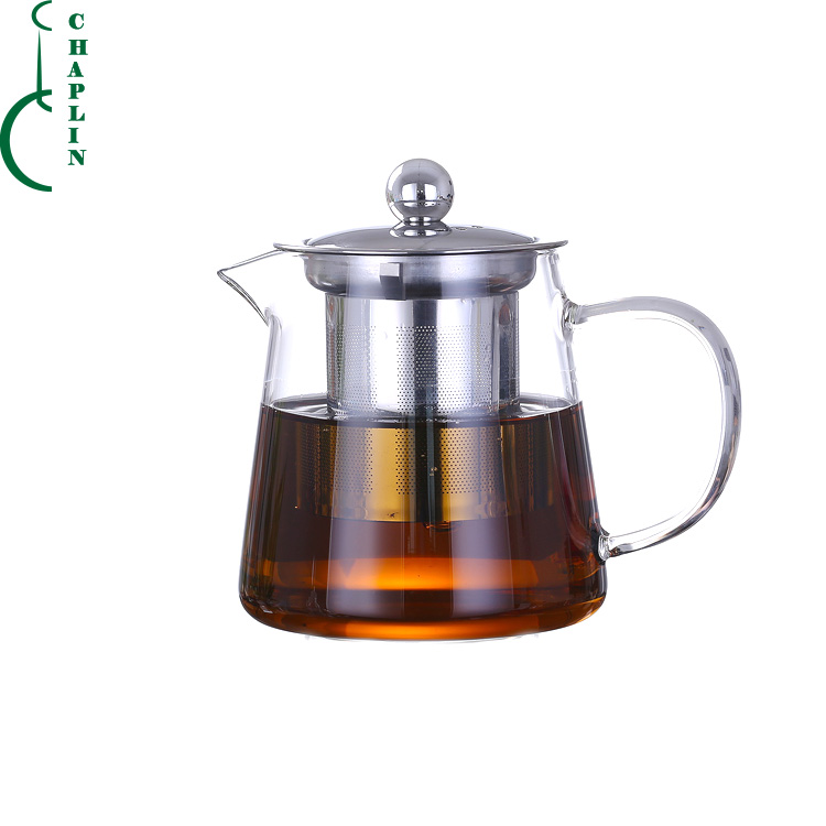 High Quality Amazon Glass Tea Pots/ Teapots with Stainless Steel Infuser