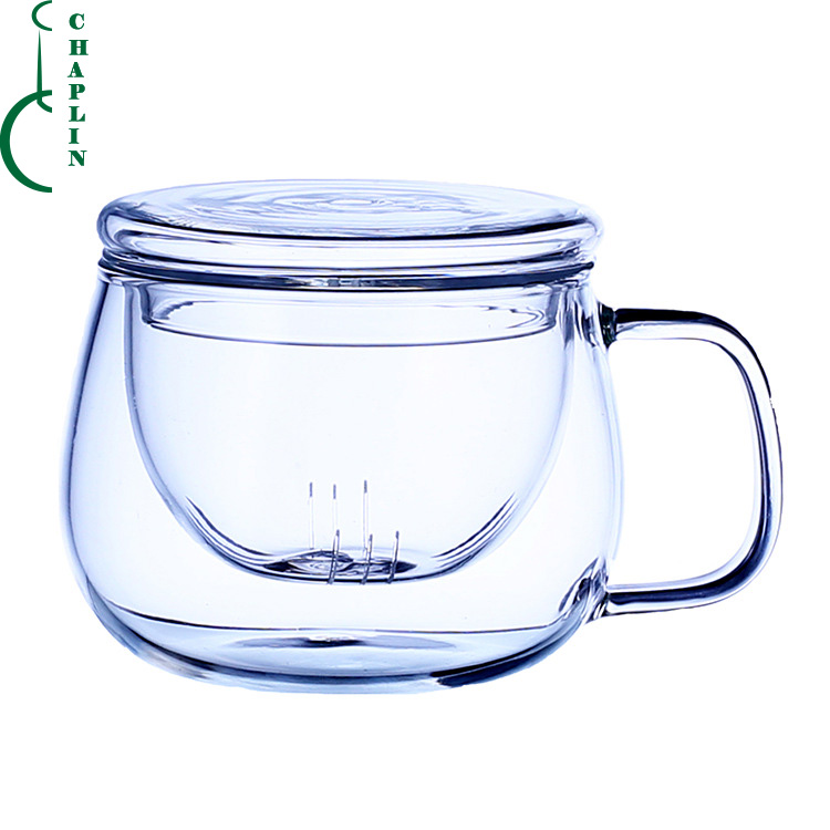 china small glass teapot with removable glass strainer and glass lid