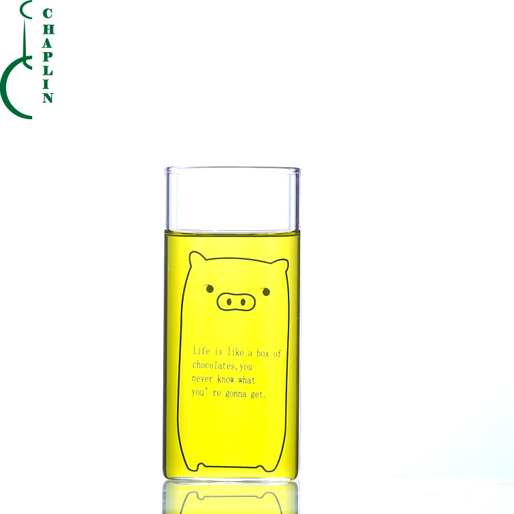 hot sale square shape borosilicate glass single wall cup drinking cup