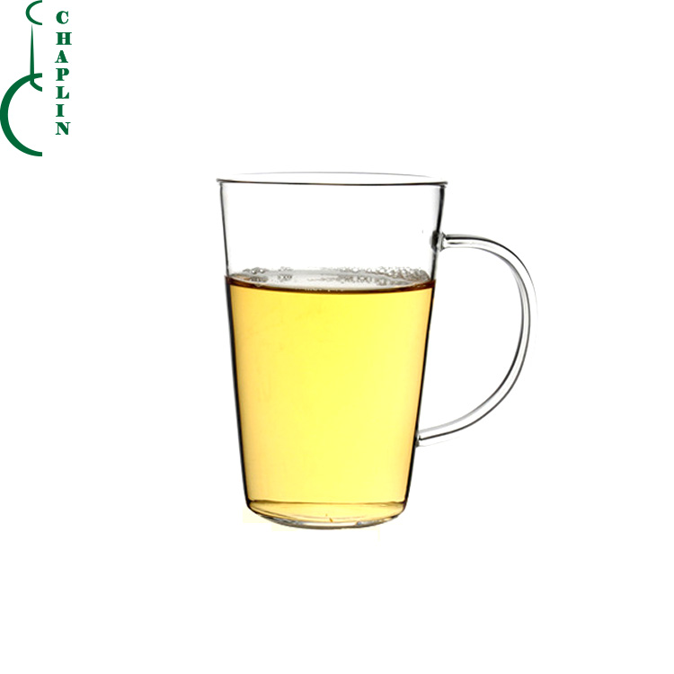 Single-layer glass Transparent tea cup with handle drinking glass cup
