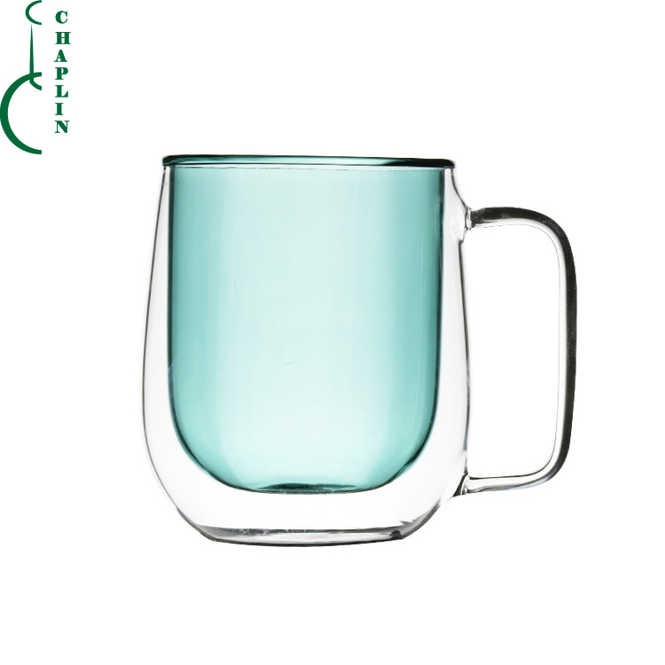 handmade double wall espresso cup glass Custom large reusable insulated