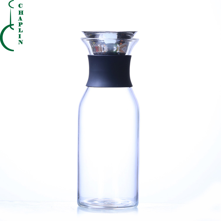 high borosilicate 1L glass water jug thickened thermostable glass jug