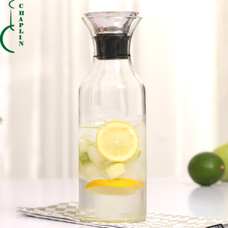 high borosilicate 1L glass water jug thickened thermostable glass jug