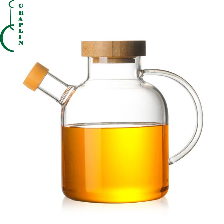 Kitchen Assistant Health High Borosilicate Glass Oil Dispenser Bottles Pot Storage