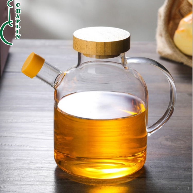 Kitchen Assistant Health High Borosilicate Glass Oil Dispenser Bottles Pot Storage