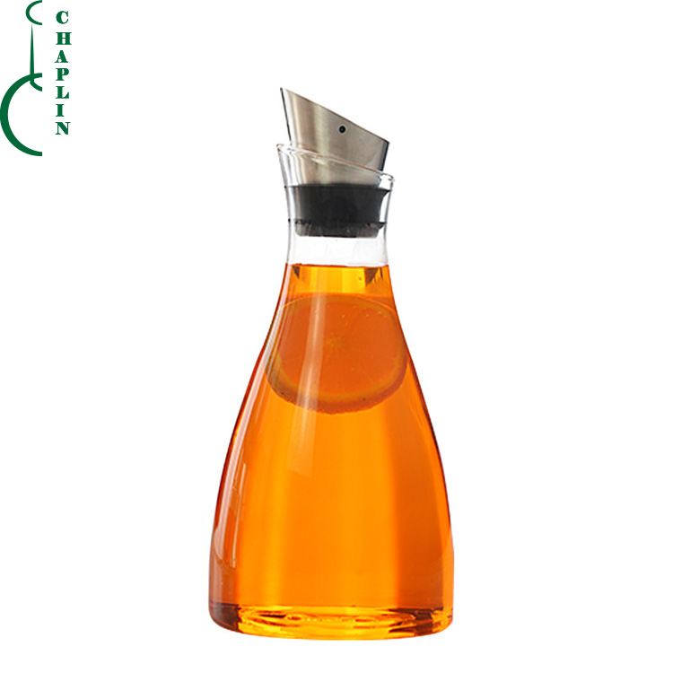 Office Use High Borosilicate Heat Resistant 1200ml Bevel Mouth Solo Glass Water Jug Set