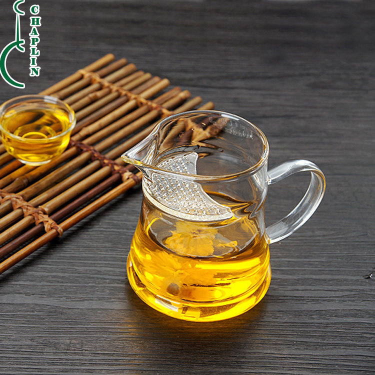 big size new design clear glass transparent tea cup with handle