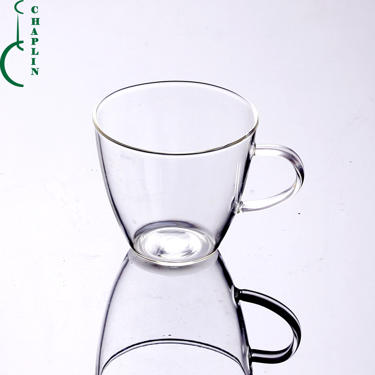 Amazon factory glass coffee cup and saucer set 150ml mini glass tea cup