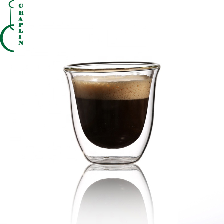 Double Wall Insulated Espresso Coffee Shot Glass Cup For Cappuccino Latte Set