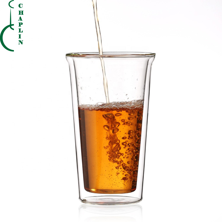Heat Resistant Double Wall Borosilicate Drinking Water Glass Cup from china