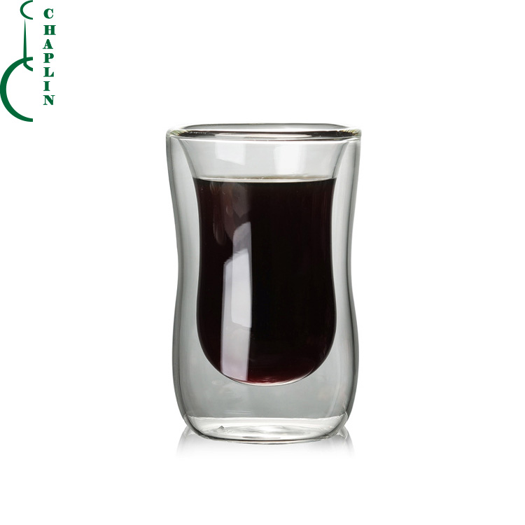 100ML Handmade Cheap Unique clear Double Wall Drinking Wine Glasses With Factory Prices