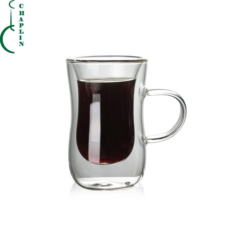 100ML Handmade Cheap Unique clear Double Wall Drinking Wine Glasses With Factory Prices