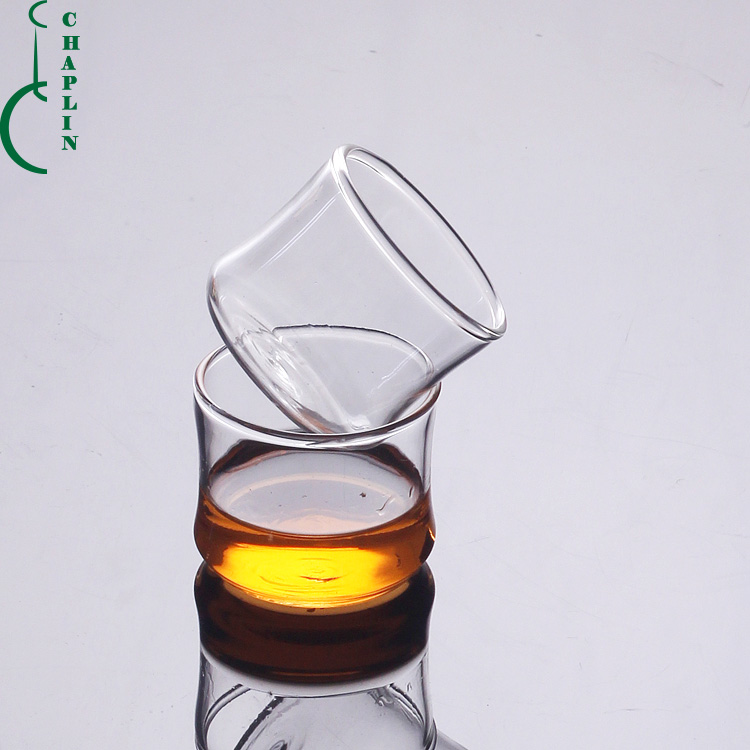Bamboo Joint Heat Resisting Clear Borosilicate Glass Tea Serving Cup Kungfu Tea Cup